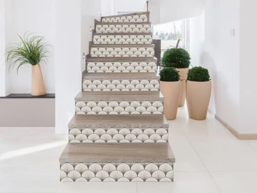 Le Grand Cirque Crédences Contremarches Adhésives Seigaiha Beige 20cmx4m 5 Le Grand Cirque Crédences Contremarches Adhésives Seigaiha Beige 20cmx4m – Image 3