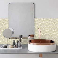 Ciment Factory Crédences Crédence Adhésive Art Déco Jean 200x40cm -Plaques et lettrages Soldes credence adhesive art deco jean 200x40cm 20