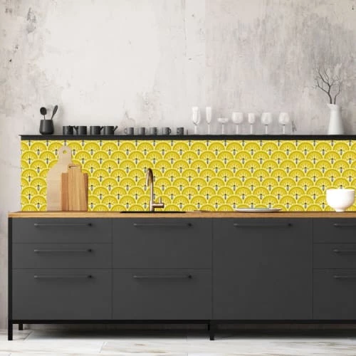 Ciment Factory Crédences Crédence Adhésive Art Déco Jean 200x40cm 3 Ciment Factory Crédences Crédence Adhésive Art Déco Jean 200x40cm