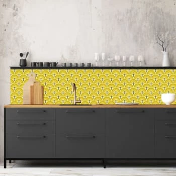 Ciment Factory Crédences Crédence Adhésive Art Déco Jean 200x40cm 6 Ciment Factory Crédences Crédence Adhésive Art Déco Jean 200x40cm – Image 4