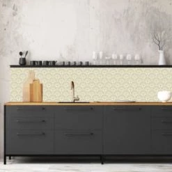 Ciment Factory Crédences Crédence Adhésive Art Déco Jean 200x60cm -Plaques et lettrages Soldes credence adhesive art deco jean 200x60cm 4