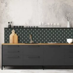 Ciment Factory Crédences Crédence Adhésive Art Déco Jean 200x60cm -Plaques et lettrages Soldes credence adhesive art deco jean 200x60cm 5