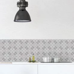 Ciment Factory Crédences Crédence Adhésive Carreaux De Ciment Bertille 200x40cm