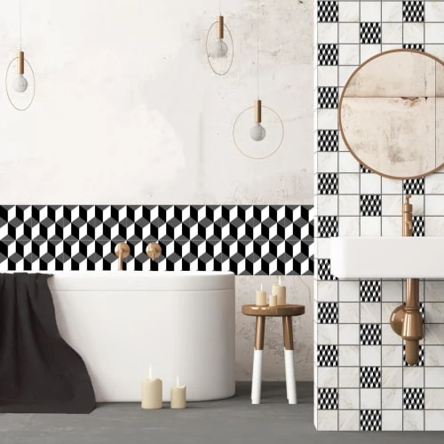 Ciment Factory Crédences Crédence Adhésive Carreaux De Ciment Eugénie 200x40cm 6 Ciment Factory Crédences Crédence Adhésive Carreaux De Ciment Eugénie 200x40cm – Image 4