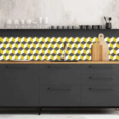 Ciment Factory Crédences Crédence Adhésive Carreaux De Ciment Eugénie 200x60cm 3 Ciment Factory Crédences Crédence Adhésive Carreaux De Ciment Eugénie 200x60cm