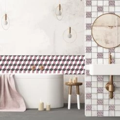 Ciment Factory Crédences Crédence Adhésive Carreaux De Ciment Eugénie 200x60cm -Plaques et lettrages Soldes credence adhesive carreaux de ciment eugenie 200x60cm 39