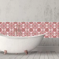 Ciment Factory Crédences Crédence Adhésive Carreaux De Ciment Garance 200x40cm -Plaques et lettrages Soldes credence adhesive carreaux de ciment garance 200x40cm 15