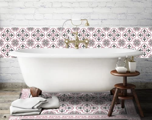 Ciment Factory Crédences Crédence Adhésive Carreaux De Ciment Garance 200x40cm 4 Ciment Factory Crédences Crédence Adhésive Carreaux De Ciment Garance 200x40cm – Image 2