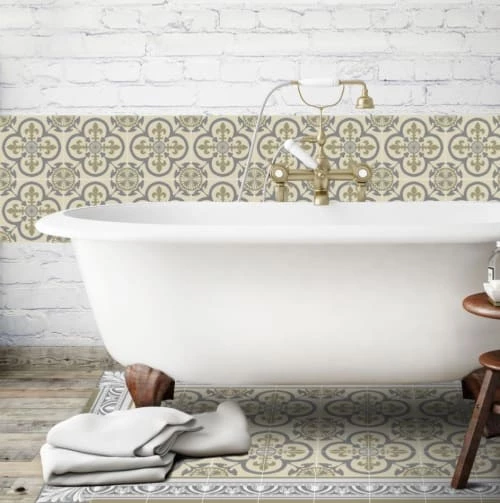 Ciment Factory Crédences Crédence Adhésive Carreaux De Ciment Garance 200x40cm 4 Ciment Factory Crédences Crédence Adhésive Carreaux De Ciment Garance 200x40cm – Image 2