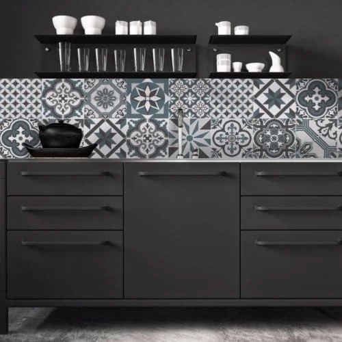 Ciment Factory Crédences Crédence Adhésive Carreaux De Ciment Ginette 200x40cm 3 Ciment Factory Crédences Crédence Adhésive Carreaux De Ciment Ginette 200x40cm