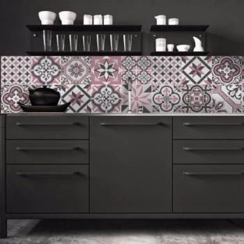 Ciment Factory Crédences Crédence Adhésive Carreaux De Ciment Ginette 200x40cm 6 Ciment Factory Crédences Crédence Adhésive Carreaux De Ciment Ginette 200x40cm – Image 4