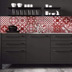 Ciment Factory Crédences Crédence Adhésive Carreaux De Ciment Ginette 200x60cm