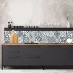 Ciment Factory Crédences Crédence Adhésive Carreaux De Ciment Madeleine 200x40cm -Plaques et lettrages Soldes credence adhesive carreaux de ciment madeleine 200x40cm 23