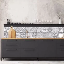 Ciment Factory Crédences Crédence Adhésive Carreaux De Ciment Madeleine 200x40cm