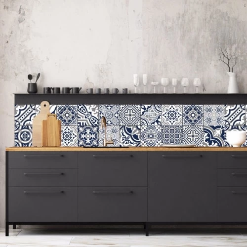 Ciment Factory Crédences Crédence Adhésive Carreaux De Ciment Madeleine 200x40cm 3 Ciment Factory Crédences Crédence Adhésive Carreaux De Ciment Madeleine 200x40cm