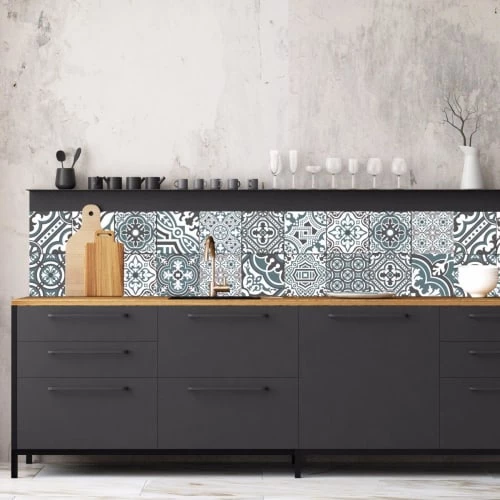 Ciment Factory Crédences Crédence Adhésive Carreaux De Ciment Madeleine 200x40cm 3 Ciment Factory Crédences Crédence Adhésive Carreaux De Ciment Madeleine 200x40cm