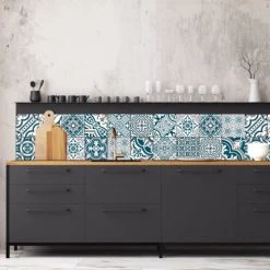 Ciment Factory Crédences Crédence Adhésive Carreaux De Ciment Madeleine 200x60cm