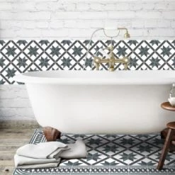 Ciment Factory Crédences Crédence Adhésive Carreaux De Ciment Marguerite 200x40cm -Plaques et lettrages Soldes credence adhesive carreaux de ciment marguerite 200x40cm 22