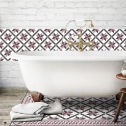 Ciment Factory Crédences Crédence Adhésive Carreaux De Ciment Marguerite 200x40cm