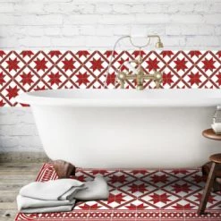 Ciment Factory Crédences Crédence Adhésive Carreaux De Ciment Marguerite 200x40cm -Plaques et lettrages Soldes credence adhesive carreaux de ciment marguerite 200x40cm 35