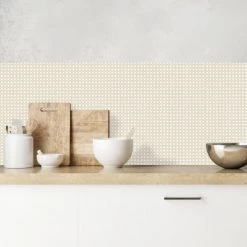 Ciment Factory Crédences Crédence Adhésive Effet De Matière Cannage 200x40cm