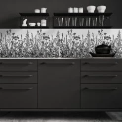 Ciment Factory Crédences Crédence Adhésive Gravure Prairie 200x60cm