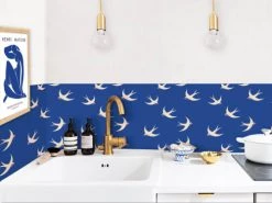 Le Grand Cirque Crédences Crédence Adhésive Hirondelle Bleu Klein 40cmx2m