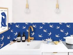 Le Grand Cirque Crédences Crédence Adhésive Hirondelle Bleu Klein 40cmx2m -Plaques et lettrages Soldes credence adhesive hirondelle bleu klein 40cmx2m 2