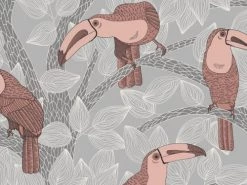 Le Grand Cirque Crédences Crédence Adhésive Toucans Gris Clair 40cmx2m -Plaques et lettrages Soldes credence adhesive toucans gris clair 40cmx2m 3