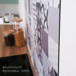 99Déco Crédences Crédence Cuisine En Alu Fond De Hotte L60 X H70cm -Plaques et lettrages Soldes credence cuisine en alu fond de hotte l60 x h70cm 99