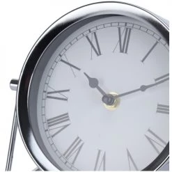 Wadiga Horloges Murales Et Horloges à Poser Horloge à Poser En Métal Argenté Chiffres Romains -Plaques et lettrages Soldes horloge a poser en metal argente chiffres romains 2