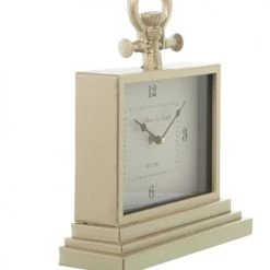 Wadiga Horloges Murales Et Horloges à Poser Horloge à Poser En Métal Doré 26x8,5x31cm -Plaques et lettrages Soldes horloge a poser en metal dore 26x8 5x31cm 2