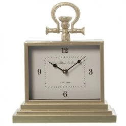 Wadiga Horloges Murales Et Horloges à Poser Horloge à Poser En Métal Doré 26x8,5x31cm