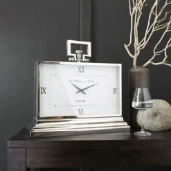 Maisons Du Monde Horloges Murales Et Horloges à Poser Horloge à Poser En Métal Effet Chromé L47 -Plaques et lettrages Soldes horloge a poser en metal effet chrome l47 1000 5 14 130599 4