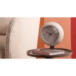 Karlsson Horloges Murales Et Horloges à Poser Horloge à Poser Ivoire/gris Clair -Plaques et lettrages Soldes horloge a poser ivoire gris clair 3