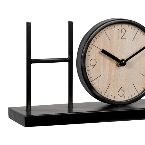 Maisons Du Monde Horloges Murales Et Horloges à Poser Horloge à Poser Noire Et Marron 40x14 4 Maisons Du Monde Horloges Murales Et Horloges à Poser Horloge à Poser Noire Et Marron 40x14 – Image 2