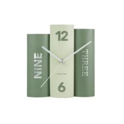 Karlsson Horloges Murales Et Horloges à Poser Horloge à Poser Trompe-l’œil Vert -Plaques et lettrages Soldes horloge a poser trompe l oeil vert 5