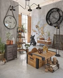 Maisons Du Monde Horloges Murales Et Horloges à Poser Horloge à Rouages En Métal Gris Et Noir D120 -Plaques et lettrages Soldes horloge a rouages en metal gris et noir d120 1000 14 15 221456 2