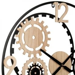 Maisons Du Monde Horloges Murales Et Horloges à Poser Horloge Ajourée Rouages En Bois Beige Et Métal D60 -Plaques et lettrages Soldes horloge ajouree rouages en bois beige et metal d60 1000 0 34 227256 3