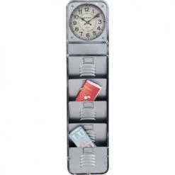 Kare Design Horloges Murales Et Horloges à Poser Horloge Avec 4 Rangements En Acier -Plaques et lettrages Soldes horloge avec 4 rangements en acier 3