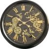 EMDE Horloges Murales Et Horloges à Poser Horloge Avec Mécanisme Style Industriel En Métal Noir D: 52 Cm -Plaques et lettrages Soldes horloge avec mecanisme style industriel en metal noir d 52 cm
