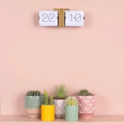 Present Time Horloges Murales Et Horloges à Poser Horloge Blanche Casier Laiton 36x14cm -Plaques et lettrages Soldes horloge blanche casier laiton 36x14cm 4