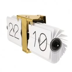 Present Time Horloges Murales Et Horloges à Poser Horloge Blanche Casier Laiton 36x14cm -Plaques et lettrages Soldes horloge blanche casier laiton 36x14cm 5