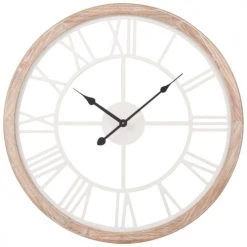 Maisons Du Monde Horloges Murales Et Horloges à Poser Horloge Blanche Et Coloris Naturel H50