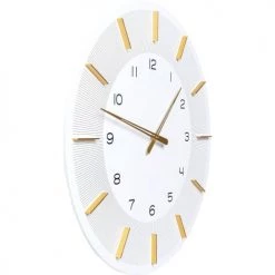 Kare Design Horloges Murales Et Horloges à Poser Horloge Blanche Et Dorée D60 -Plaques et lettrages Soldes horloge blanche et doree d60 3