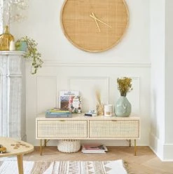 Maisons Du Monde Horloges Murales Et Horloges à Poser Horloge Cannage En Rotin D90 -Plaques et lettrages Soldes horloge cannage en rotin d90 1000 16 6 218823 3