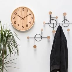 Present Time Horloges Murales Et Horloges à Poser Horloge En Bois De Tilleul Blanc D40 -Plaques et lettrages Soldes horloge en bois de tilleul blanc d40 1