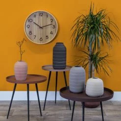 Present Time Horloges Murales Et Horloges à Poser Horloge En Bois De Tilleul Naturel D40 -Plaques et lettrages Soldes horloge en bois de tilleul naturel d40 4