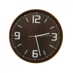 EMDE Horloges Murales Et Horloges à Poser Horloge En Bois Et Verre Noir D : 32 Cm