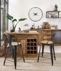 Maisons Du Monde Horloges Murales Et Horloges à Poser Horloge En Verre Et Métal Noir D91 -Plaques et lettrages Soldes horloge en verre et metal noir d91 1000 12 22 221012 2